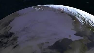 4k宇宙中旋转运行的蓝色写实地球ae模板视频的预览图